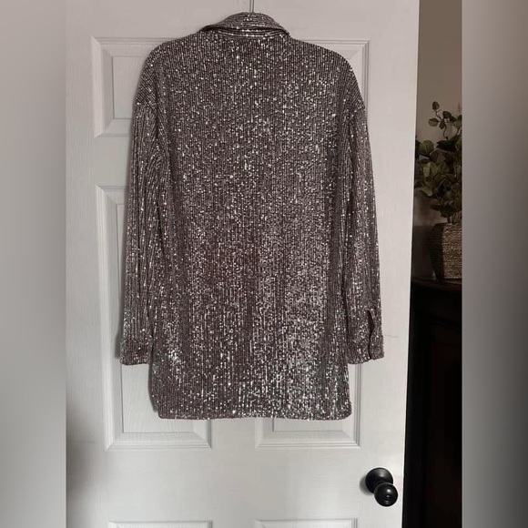 NWT Anthropologie X Flat White Sequin Tunic Dress Sz Small - Picture 10 of 11